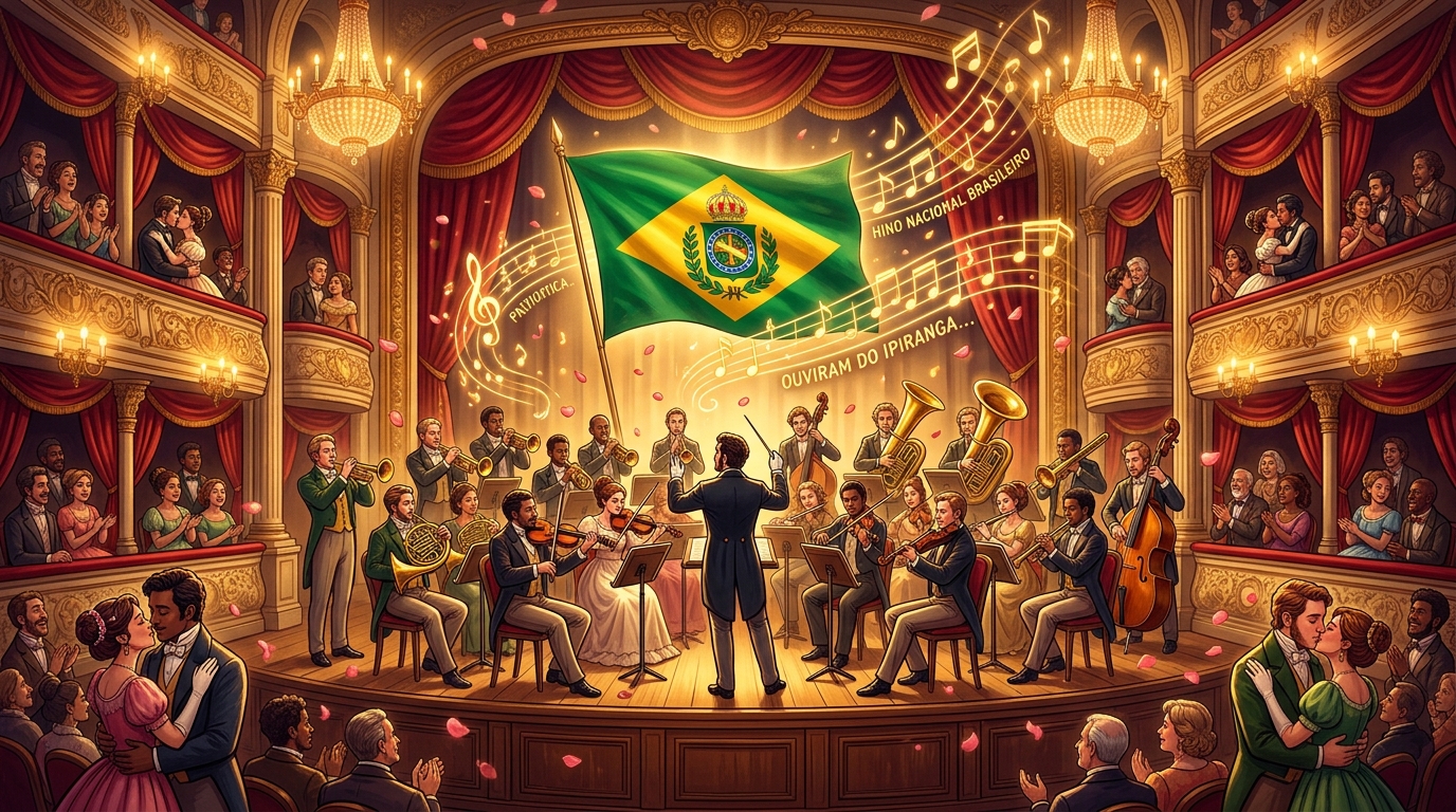 1ª Execução do Hino Nacional Brasileiro (1831) / Dia do Beijo