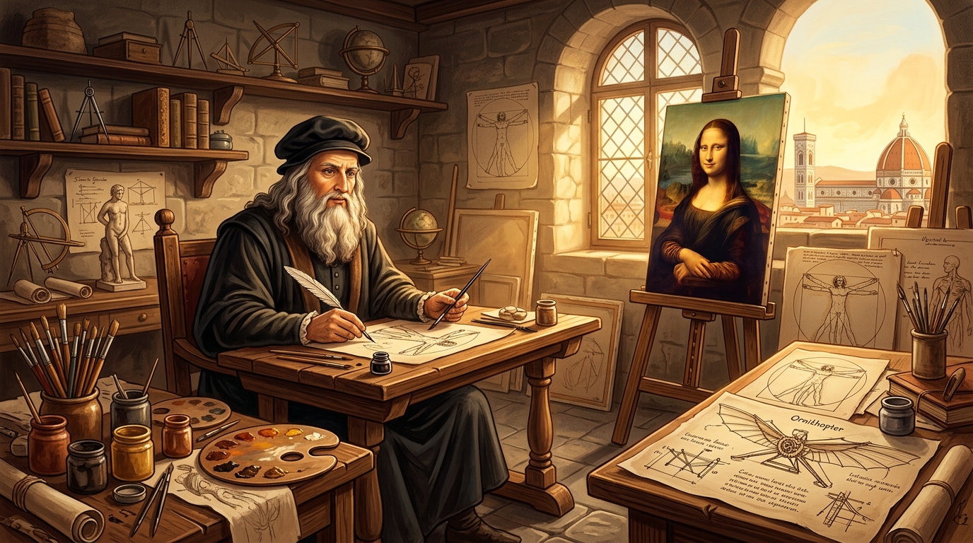 Nasc. Leonardo da Vinci (1452 / Dia Mundial da Arte)