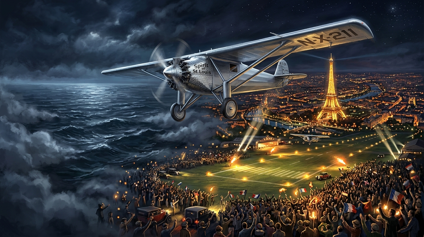 1º Voo Transatlântico Solo de Lindbergh (1927)