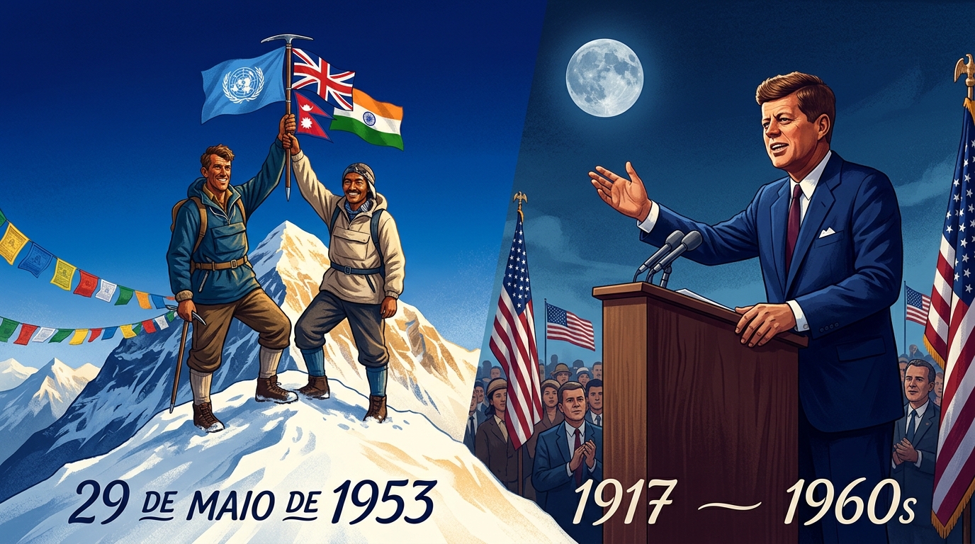 1ª Conquista do Monte Everest (1953) / Nasc. JFK (1917)