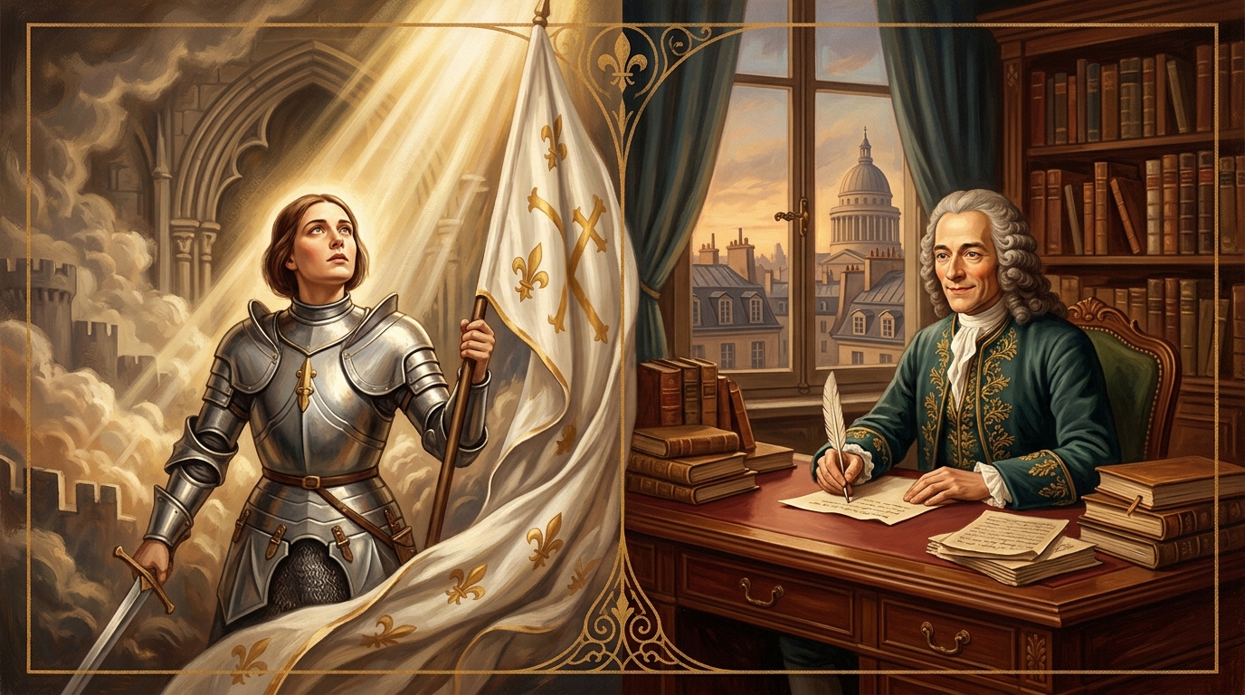 Morte de Joana d'Arc (1431) / Morte de Voltaire (1778)