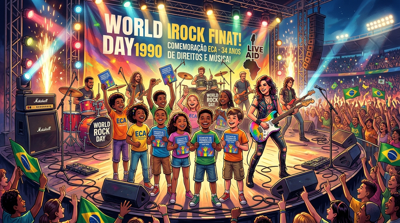 Dia Mundial do Rock (1985) / Estatuto da Criança e do Adolescente - ECA (1990)