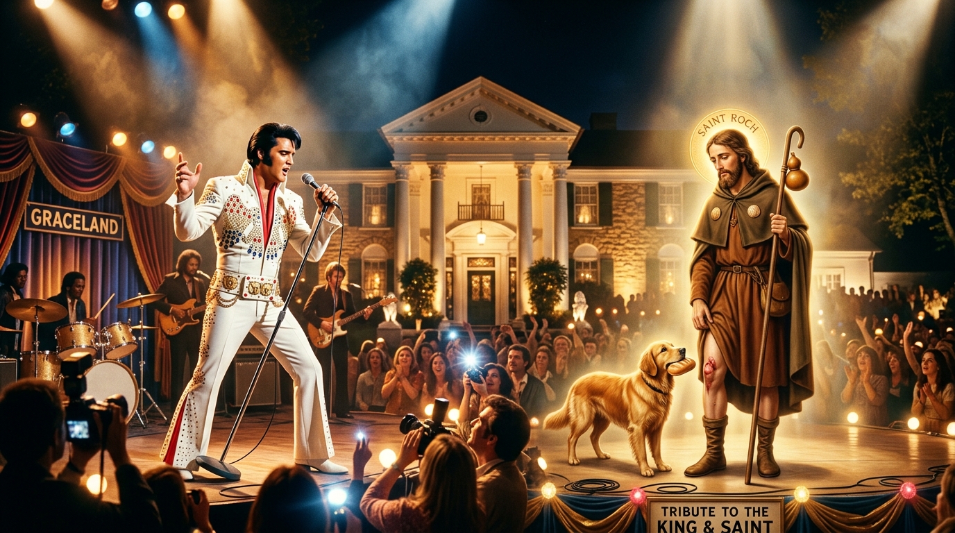 Elvis Presley 'O Rei do Rock' (1977) / São Roque (Protetor e Peregrino)