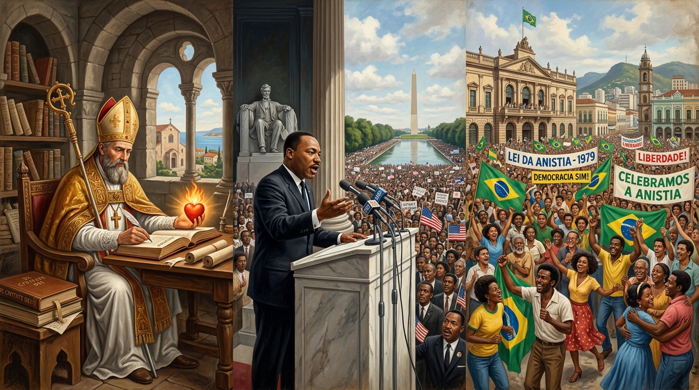 Santo Agostinho de Hipona / 'I Have a Dream' de MLK (1963) / Lei da Anistia (1979)